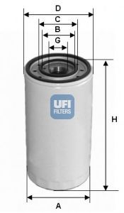Filtro olio ufi 303 per - olio,